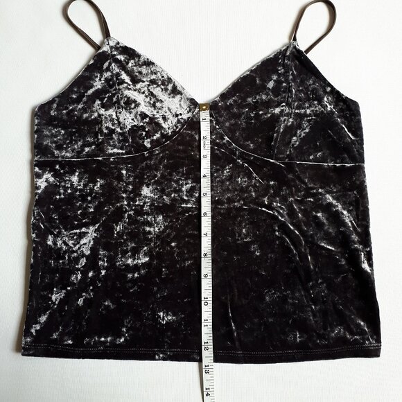 AMERICAN EAGLE Velvet Camisole Top in Deep Midnight Violet with Silver Sheen - Picture 12 of 16